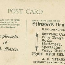 Birkenhead - The Town Hall [promoting Stinson's drug store], reverse