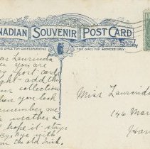 High School Chesley, Ont., postcard back