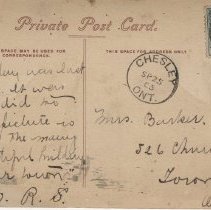 Chesley high and public school, postcard back