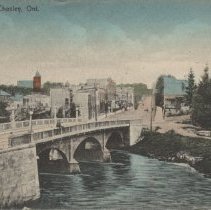Main Street, Chesley, Ont., postcard front