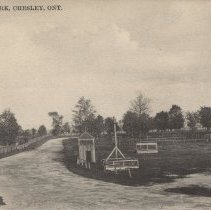 Victoria park, Chesley, Ont., postcard front