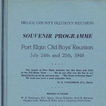 Bruce County Reunion, Port Elgin Souvenir Program, front cover