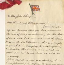 Page 1, John Jack Thompson Letter from Y.P. Guild, St. Paul's Presbyterian,
