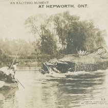 An exciting moment at Hepworth, Ont., postcard front