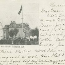 The high school, Kincardine, Ont., postcard front