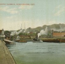 Scene Kincardine harbor, Kincardine, Ont., postcard front