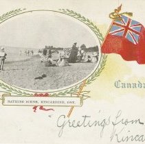 Bathing scene, Kincardine, Ont., postcard front