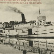 Str. J.H. Jones shipwreck, Lion's Head, November 22, 1906, postcard front