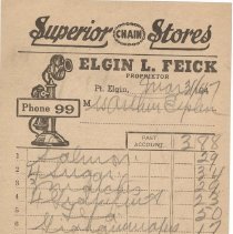 A2015.107.001b Superior Stores Elgin Feick, 1947 To Arthur Esplen