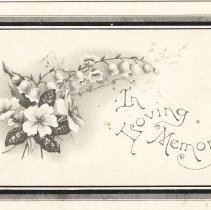 A2015.107.003 Front - In Loving Memory Memorial Card, Linda Pearl