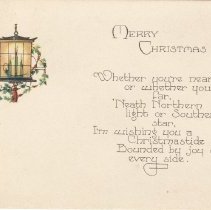 A2015.107.011 Front, Merry Christmas Postcard To Arthur Esplen, 1924