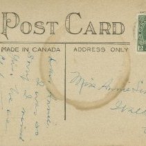 Town Hall, Port Elgin, Ont., post card back