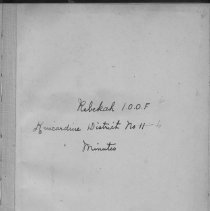 Kincardine District No. 6 Rebekah Lodge minute book title page