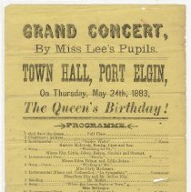 Grand concert by Miss Lee's pupils, 1883, programme