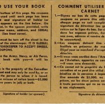 Inside back cover, Ration Book 1, Allan Wyld, Ripley