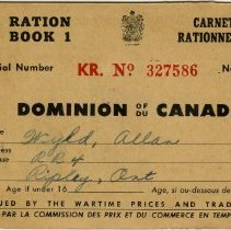 Front cover, Ration Book 1, Allan Wyld, Ripley