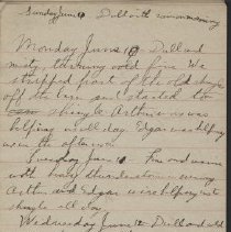James Rowand Burgess June 10-14 diary entries, with back cover