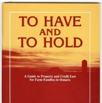 Front cover, "To have and to hold"