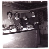 Sister Florence Kelly and friends, serving turkey dinner at Pier 21, NS