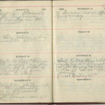 A988.033.055, Sample of 1912 John Peirson diary, with Titanic reference