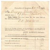 Burgoyne Cheese Co. tax receipt, 1899