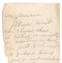 Note to Mr. Pierson, ca. 1901