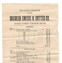 Statement of the Saugeen Cheese & Butter Co., 1900