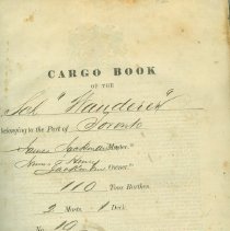 Title page, Wanderer cargo and log book