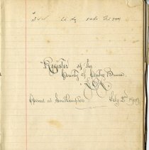 Centre Bruce L.O.L. Register, 1909-1943, page 1