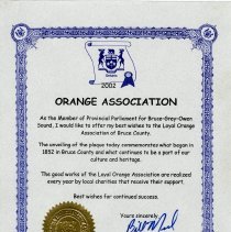 A2006.211.050 Member of Provincial Parliament Certificate, 2002