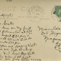 Secord memorial, Kincardine, Ont., postcard back