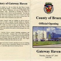 Pages 1 and 4, Gateway Haven Official Opening Programme