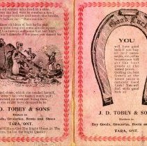 Tobey & Sons needlecase card, outside