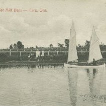 On the Grist Mill Dam - Tara, Ont., postcard front