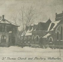 A2014.008.1260 - St. Thomas Church and Rectory, Walkerton, postcard front