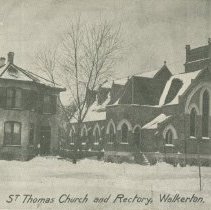 A2014.008.1261 - St. Thomas Church and Rectory, Walkerton, postcard front