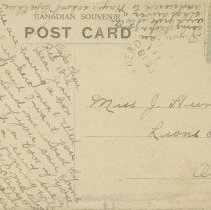 Town Hall, Walkerton, Ont., post card back