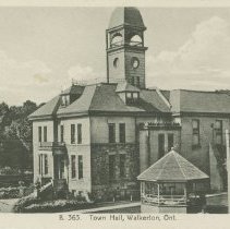 Town Hall, Walkerton, Ont., post card front