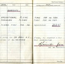 Lincoln Doll Flying Log Book 1943-1945, sample pages 46- 47