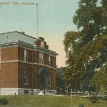 Armoury, Walkerton, Ont., Canada, post card front