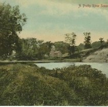 A Pretty River Scene, Walkerton, Ont., post card front