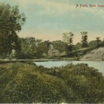 A Pretty River Scene, Walkerton, Ont., post card front