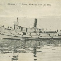 Steamer J.H. Jones, wrecked Nov. 22, 1906, post card front