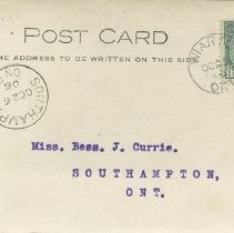 High School, Wiarton, Ont., post card back