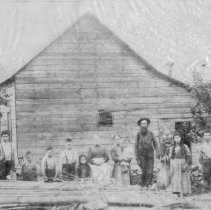 Renshaw family and home, post card front