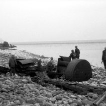 K63-14-02 Remains of ship boiler on shore north of Wingfield Basin