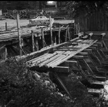 K65-13-34 - Krug Bros. Sawmill wooden bridge and dam, October 1965
