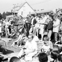 K67-26-09 Ceremony unveiling Duke of Edinburgh Award hikers' names on cairn
