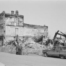 K-71-01-20 - Apr. 7, 1971, demolished fire-damaged stores, Chesley