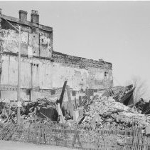 K-71-01-23 - Apr. 7, 1971, demolished fire-damaged stores, Chesley